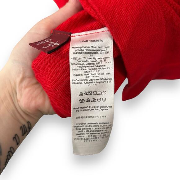 Comptoir Des Cotonniers Red Draped Cardigan Sweater Size 1 Small Anthropologie - Picture 11 of 12